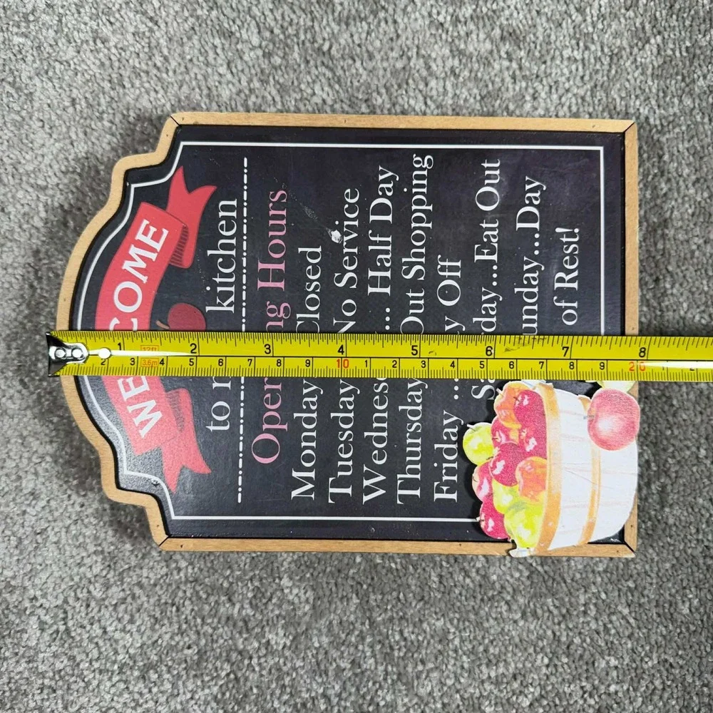 Ashland Kitchen Operating Hours Sign Black Chalkboard Style Shelf Decor - Picture 5 of 13
